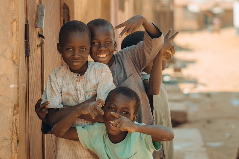 Children playing with toys in Benin